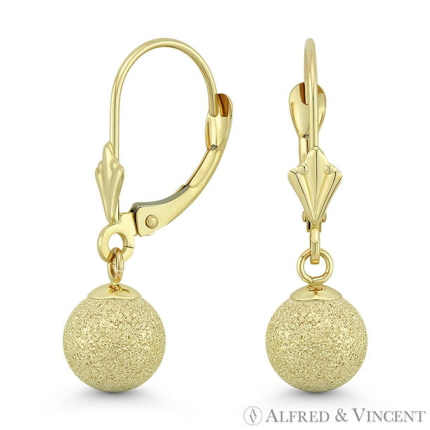 Welry 6 mm Satin Ball Stud Earrings in 14K Yellow Gold